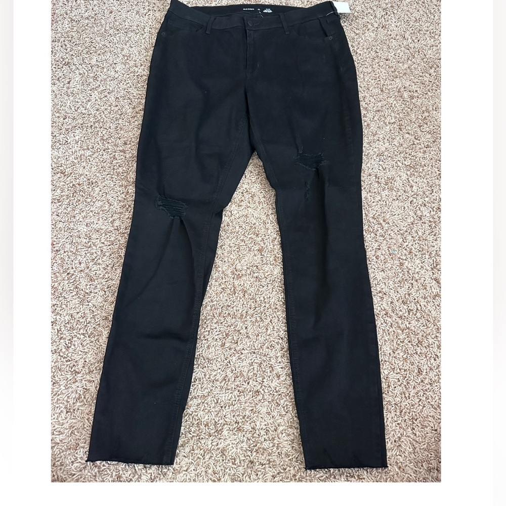 Old Navy Rockstar super skinny mid rise deconstructed skinny hems size 16 long